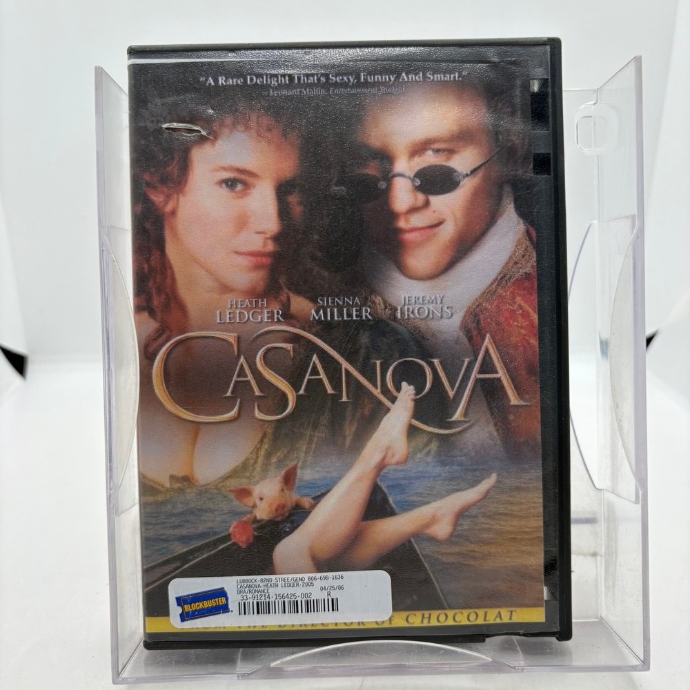 Casanova DVD 2005 Heath Ledger Sienna Miller Blockbuster Case Widescreen R